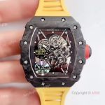KV Factory New Replica Richard Mille RM035-02 Carbon Watch With Yellow Rubber Strap (1)_th.jpg